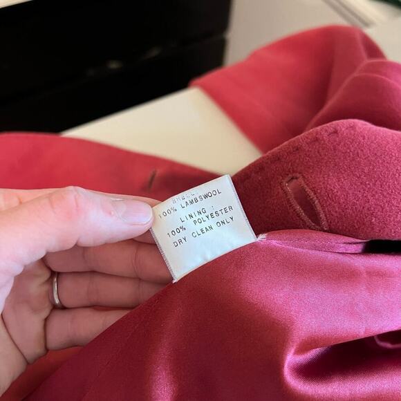 Pendleton Pink 100% Lambswool Long Button Front Peacoat Winter Coat - Picture 7 of 15